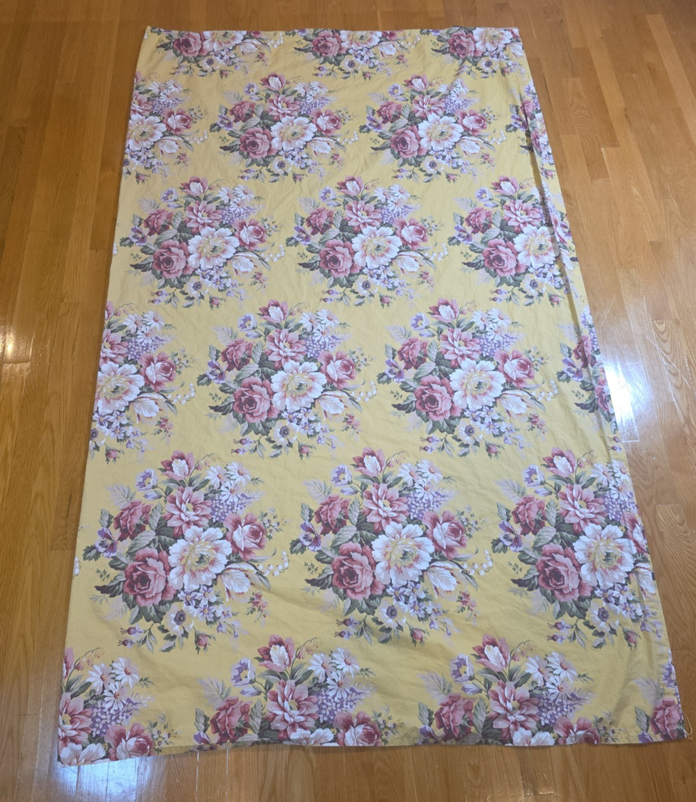 Ralph Lauren Sophie Brooke Queen Flat Fitted Sheet Set Yellow Floral Cottagecore